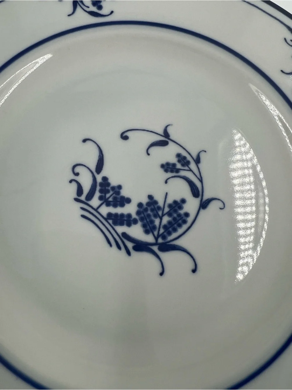 Mikasa Cera Stone Hyannis NB 504 Blue & White Floral Stoneware Salad Plate 8”